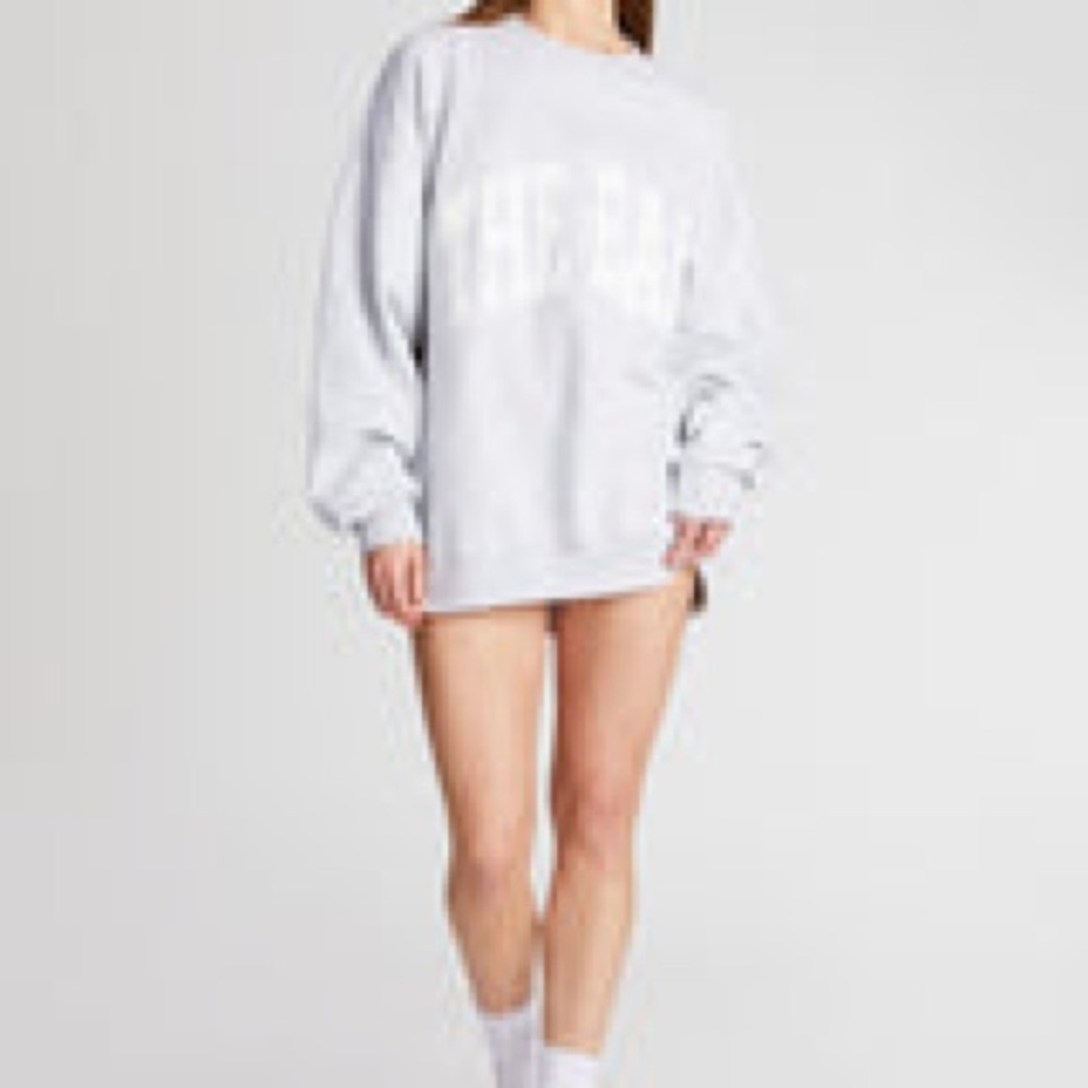 The Bar Varsity Sweatshirt - heather grey and white - size L!